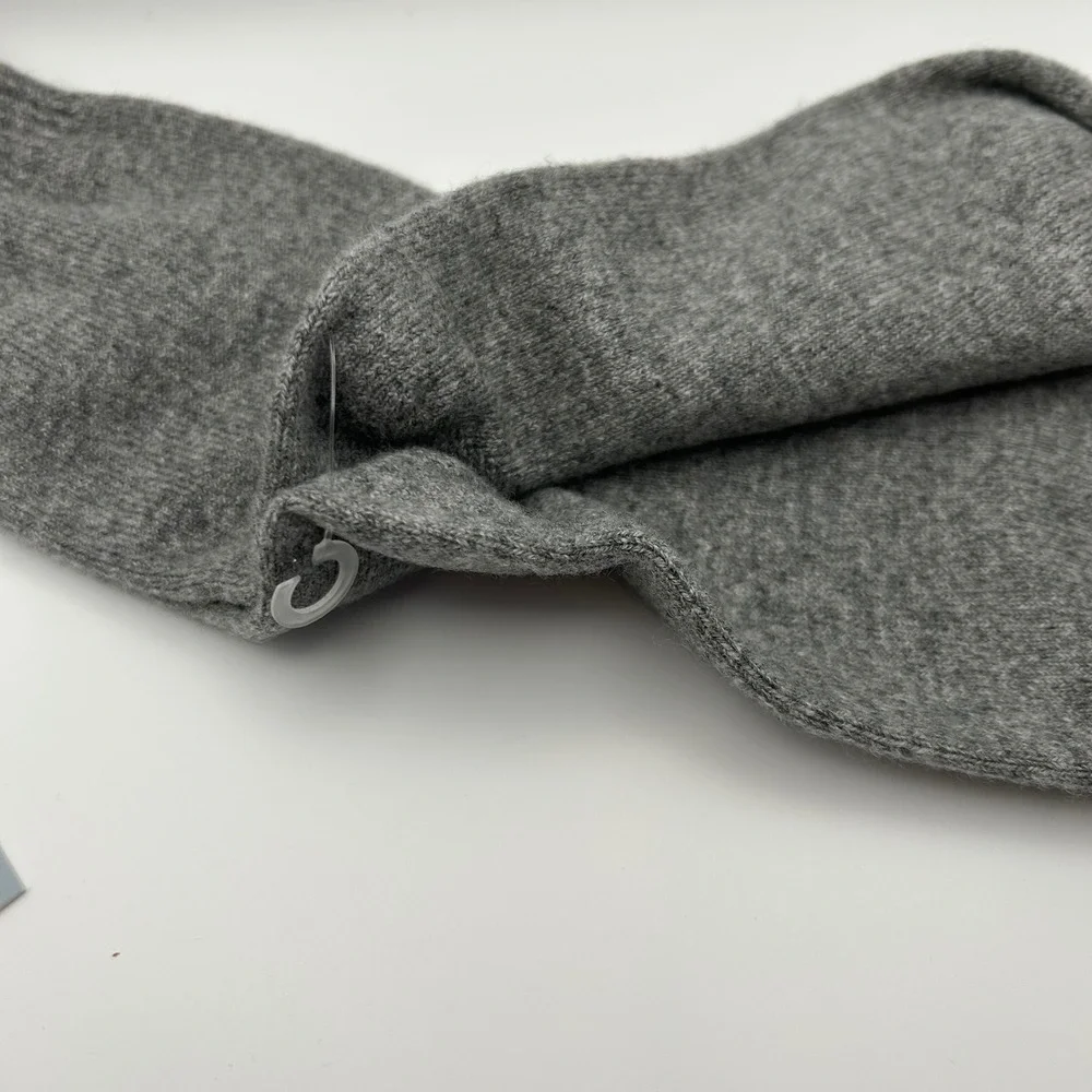 Johnny Was‎ Calme Cashmere Two Tone Socks Gray Striped Cuff Womens M/L New